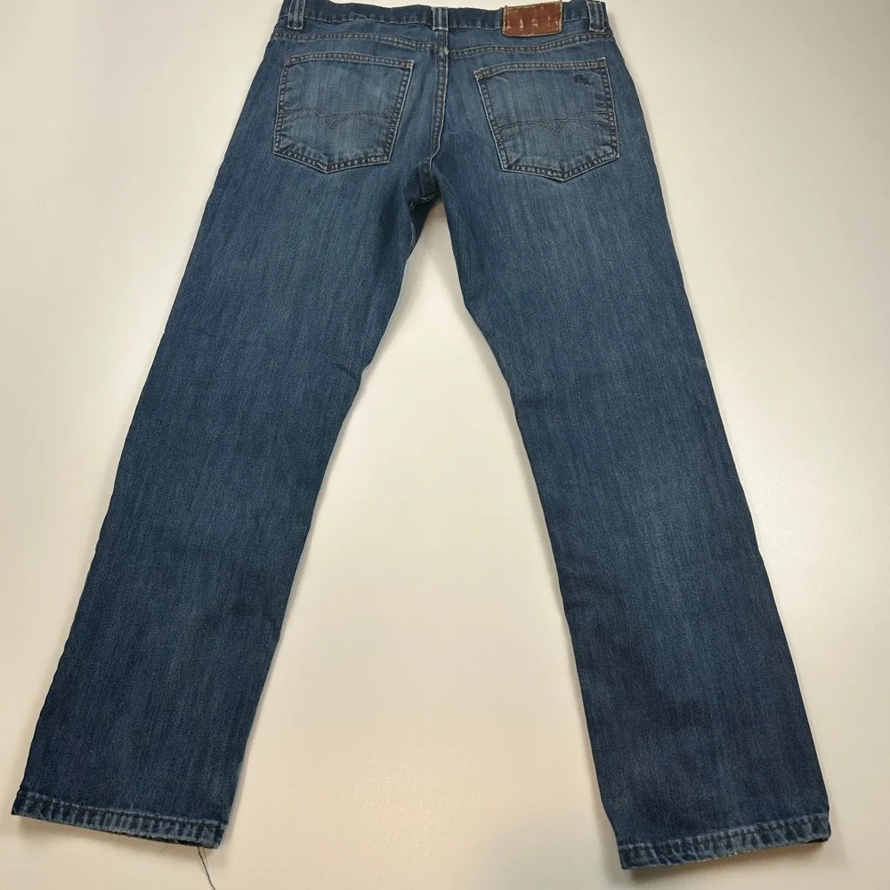 Polo Ralph Lauren Mens 34x28 Blue Denim Jeans Embroidered Pony Logo Straight Leg